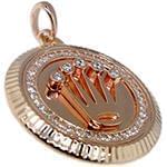 آویز مردانه طلا با نگین الماس تراش برلیان طرح رولکس: مدل npdm1049