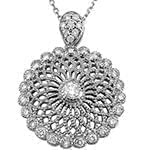 آویز الماس تراش برلیان با طلای سفید طرح دوار مدل: pdb2133