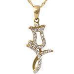 آویز الماس تراش برلیان با طلای زرد طرح لاله مدل: pdb2137