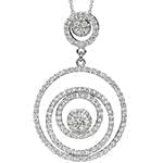 آویز الماس تراش برلیان با طلای سفید طرح دوار مدل: pdb2138