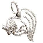 آویز الماس تراش برلیان با طلای سفید طرح قلب و پروانه مدل: pdb2141