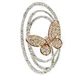 آویز الماس تراش برلیان با طلای زرد وسفید طرح پروانه مدل: pdb2142