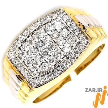 انگشتر طلای مردانه با نگین الماس تراش برلیان طرح رولکسی: مدل rgm1459