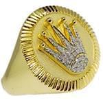 انگشتر طلای مردانه با نگین الماس تراش برلیان طرح رولکسی: مدل rgm1462