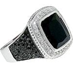 انگشتر طلای مردانه با نگین انیکس، یاقوت مشکی و الماس تراش برلیان: مدل rgm1463