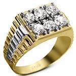 انگشتر رولکسی پلاتین مردانه با نگین الماس تراش برلیان مدل: platin2021