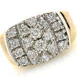 انگشتر پلاتین مردانه با نگین الماس تراش برلیان مدل: platin2026