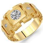 انگشتر پلاتین مردانه با نگین الماس تراش برلیان و پرنس مدل: platin2029