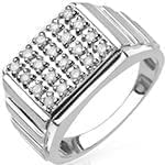 انگشتر رولکسی پلاتین مردانه با نگین الماس تراش برلیان مدل: platin2030