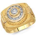 انگشتر پلاتین مردانه با نگین الماس تراش برلیان پایه رولکسی مدل: platin2031