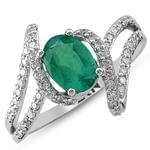 انگشتر زنانه جواهر با نگین زمرد و الماس تراش برلیان: مدل rgf1404