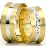 حلقه ست طلای ازدواج با نگین الماس تراش برلیان مدل: srd1339