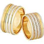 حلقه ست طلای ازدواج با نگین الماس تراش برلیان مدل: srd1341