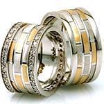 حلقه ست طلای ازدواج با نگین الماس تراش برلیان مدل: srd1344