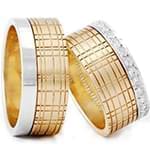 حلقه ست طلای ازدواج با نگین الماس تراش برلیان مدل: srd1345