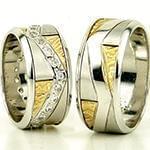 حلقه ست طلای ازدواج با نگین الماس تراش برلیان مدل: srd1347