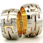 حلقه ست طلای ازدواج با نگین الماس تراش برلیان مدل: srd1348