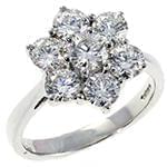 حلقه فلاور (flower) جواهر با نگین الماس تراش برلیان مدل : eng2120 