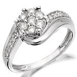 حلقه فلاور (flower) جواهر با نگین الماس تراش برلیان مدل : eng2121