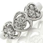 حلقه فلاور (flower) جواهر با نگین الماس تراش برلیان طرح قلب مدل : eng2124