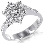 حلقه فلاور (flower) جواهر با نگین الماس تراش برلیان مدل : eng2125