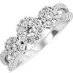 حلقه فلاور (flower) جواهر با نگین الماس تراش برلیان مدل : eng2126