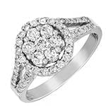 حلقه فلاور (flower) جواهر با نگین الماس تراش برلیان مدل : eng2127