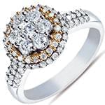 حلقه فلاور (flower) جواهر با نگین الماس تراش برلیان مدل : eng2129