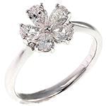 حلقه فلاور (flower) جواهر با نگین الماس تراش اشک مدل : eng2131