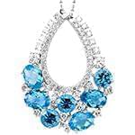 آویز زنانه جواهر با نگین توپاز و الماس تراش برلیان مدل: npdf12950