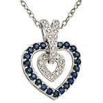 آویز قلب زنانه جواهر با نگین یاقوت و الماس تراش برلیان مدل: npdf12952