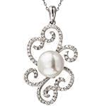 آویز زنانه جواهر با نگین مروارید و الماس تراش برلیان مدل: npdf12953