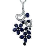 آویز قلب زنانه جواهر با نگین یاقوت و الماس تراش برلیان طرح i love you مدل: npdf12960