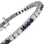 دستبند جواهر یاقوت کبود و الماس تراش برلیان مدل: bdf1197 