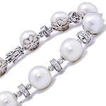 دستبند جواهر مروارید و الماس تراش برلیان مدل: bdf1199