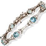 دستبند جواهر توپاز و الماس تراش برلیان مدل: bdf1201