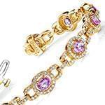 دستبند جواهر آمتیس و الماس تراش برلیان مدل: bdf1202