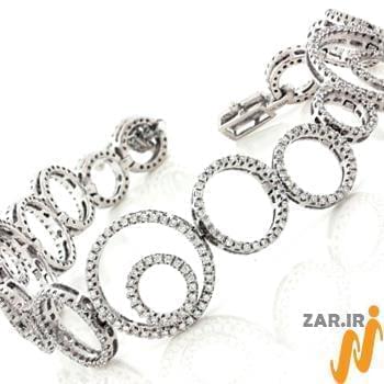 مدل دستبند جواهر الماس تراش برلیان با طلای سفید مدل: bdf1203