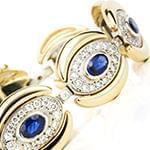 مدل دستبند جواهر با نگین یاقوت کبود و الماس تراش برلیان مدل: bdf1207