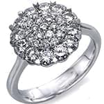 حلقه طلا سفید با نگین برلیان طرح گل (flower) مدل: eng2005