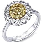 حلقه طلا سفید با نگین برلیان طرح گل (flower) مدل: eng2006