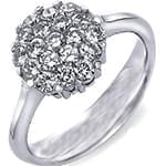 حلقه طلا سفید با نگین برلیان طرح گل (flower) مدل: eng2011