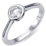 حلقه طلا سفید تک نگین برلیان طرح سولیتر (solitaire) مدل: eng2015