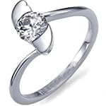 حلقه طلا سفید تک نگین برلیان طرح سولیتر (solitaire) مدل: eng2016