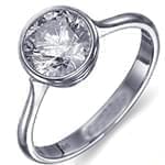 حلقه طلا سفید تک نگین برلیان طرح سولیتر (solitaire) مدل: eng2017