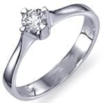 حلقه طلا سفید تک نگین برلیان طرح سولیتر (solitaire) مدل: eng2018