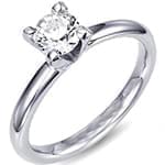 حلقه طلا سفید تک نگین برلیان طرح سولیتر (solitaire) مدل: eng2019