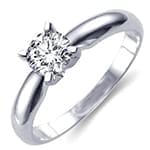 حلقه طلا سفید تک نگین برلیان طرح سولیتر (solitaire) مدل: eng2020