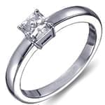 حلقه طلا سفید تک نگین برلیان طرح سولیتر (solitaire) مدل: eng2021