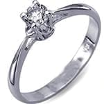 حلقه طلا سفید تک نگین برلیان طرح سولیتر (solitaire) مدل: eng2023